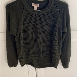 High-low green sweater